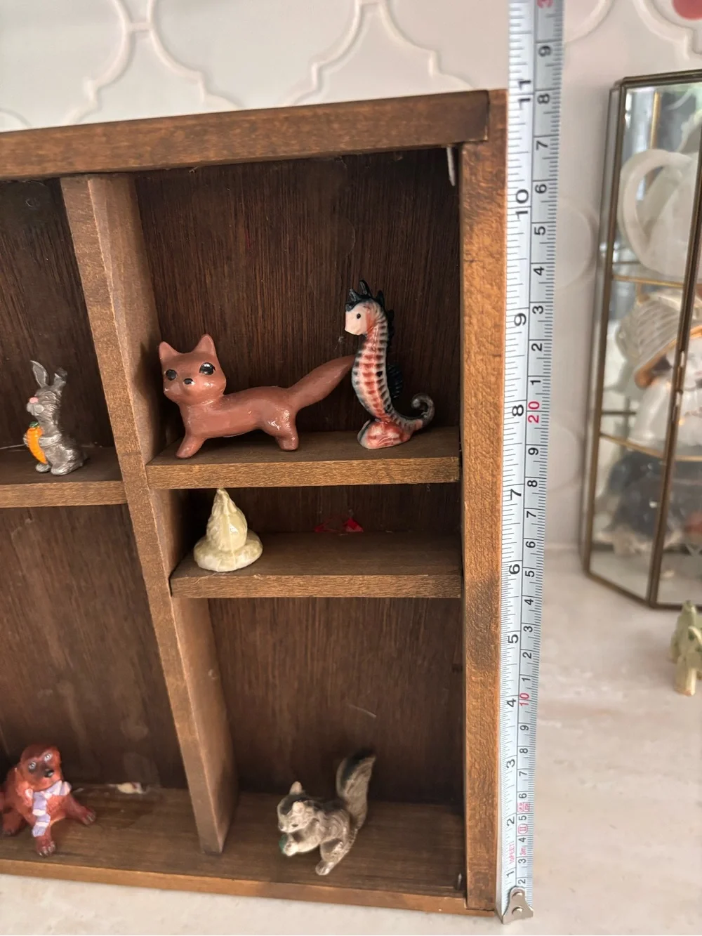 Miniature Wood Cubby Shelf Collectibles